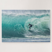 Wave Surfer Surfing Sports Blue Ocean Legpuzzel (Horizontaal)