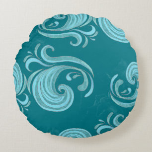 Wave Swirls Rond Kussen