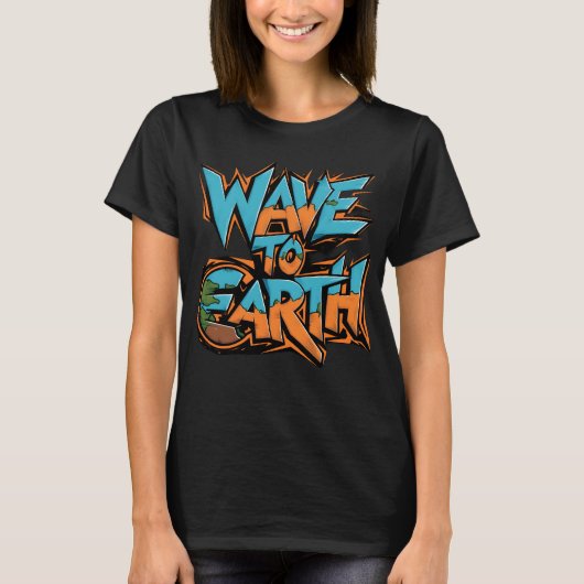 Wave to Earth kleurrijke logo T-shirt (Voorkant)