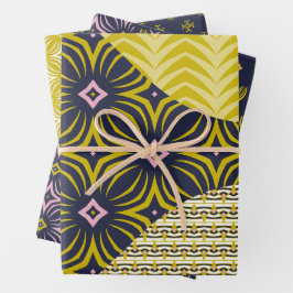Wave Tri-Pattern Set van inpakpapier