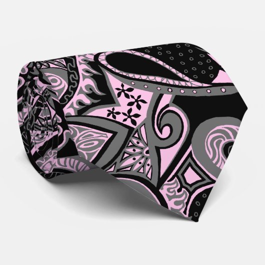 Wave Trip Floral Paisley Two-side Printed Stropdas (Opgerold)