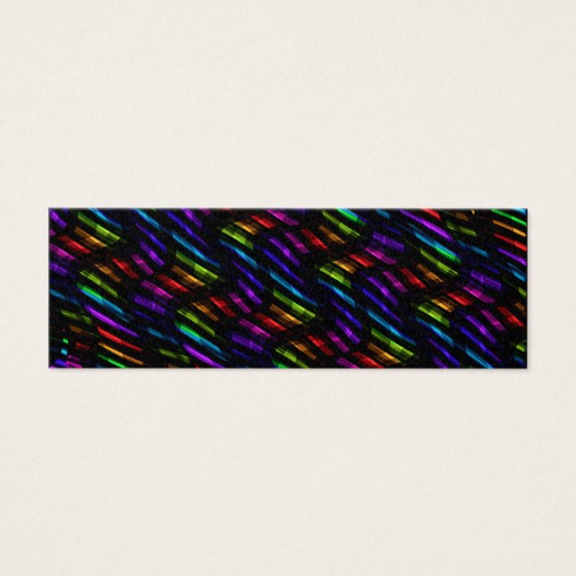 Wave Twists Dark Rainbow Gem Mozaïek Kunstwerk Mini Visitekaartjes (Voorkant)