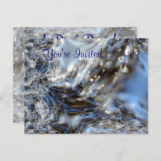 Wave-uitnodiging Kaart (Voorkant / Achterkant)