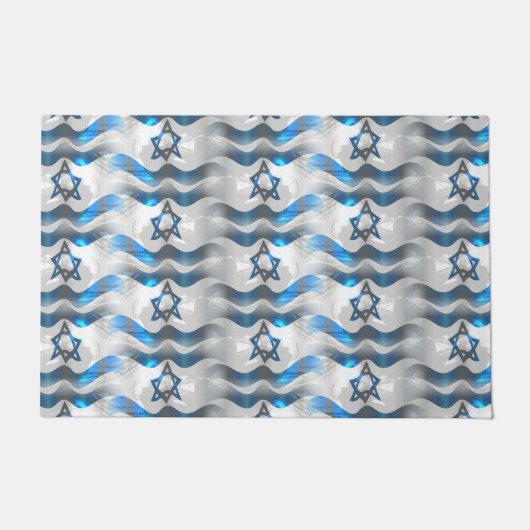 Wave Uw Israëlische vlag Deurmat (Voorkant)