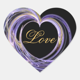 Wave veegde liefde gevuld fractal kunst hart sticker