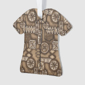 Wave Warrior Hawaiian Primitive Tapa Aloha Shirt Ornament (voorkant)
