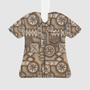 Wave Warrior Hawaiian Primitive Tapa Aloha Shirt Ornament