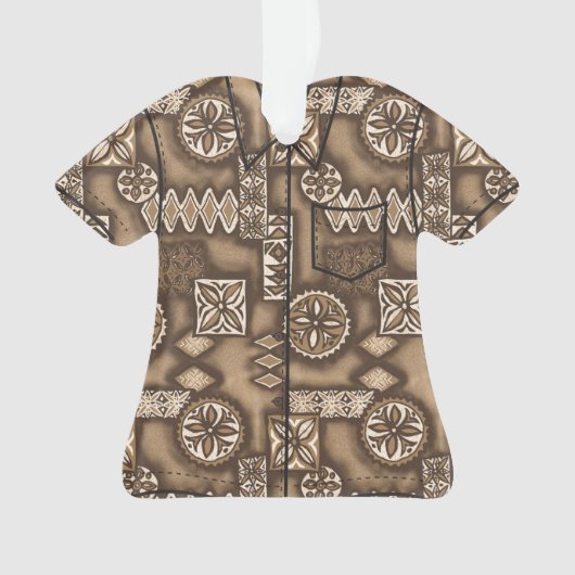 Wave Warrior Hawaiian Primitive Tapa Aloha Shirt Ornament (voorkant)
