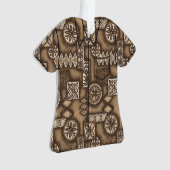 Wave Warrior Hawaiian Primitive Tapa Aloha Shirt Ornament (voorkant)