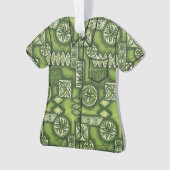 Wave Warrior Hawaiian Primitive Tapa Aloha Shirt Ornament (voorkant)