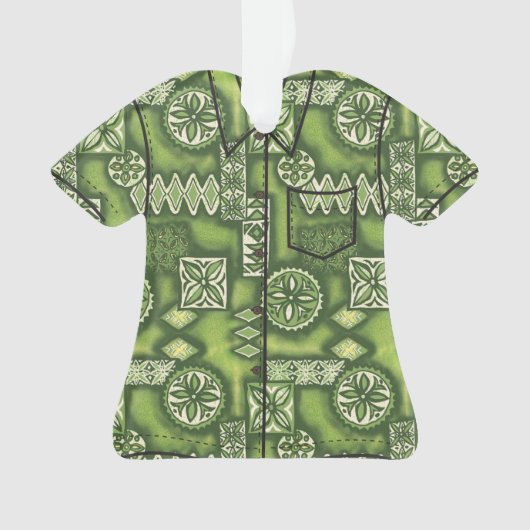 Wave Warrior Hawaiian Primitive Tapa Aloha Shirt Ornament (voorkant)