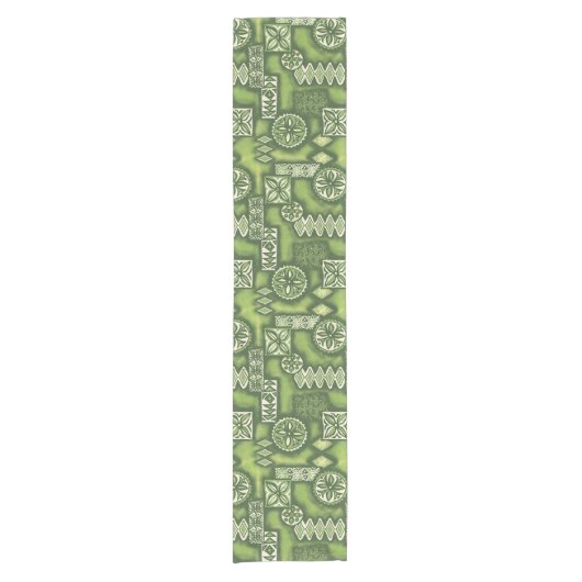 Wave Warrior Hawaiian Primitive Tapa Korte Tafelloper (Voorkant)