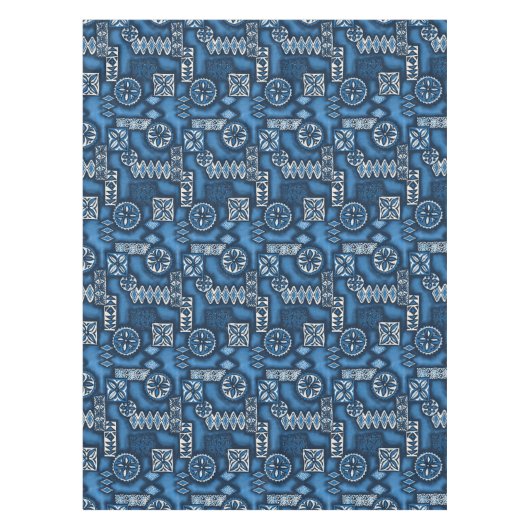 Wave Warrior Hawaiian Primitive Tapa Tafelkleed (Voorkant)
