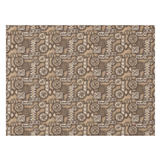 Wave Warrior Hawaiian Primitive Tapa Tafelkleed (Voorkant (Horizontaal))