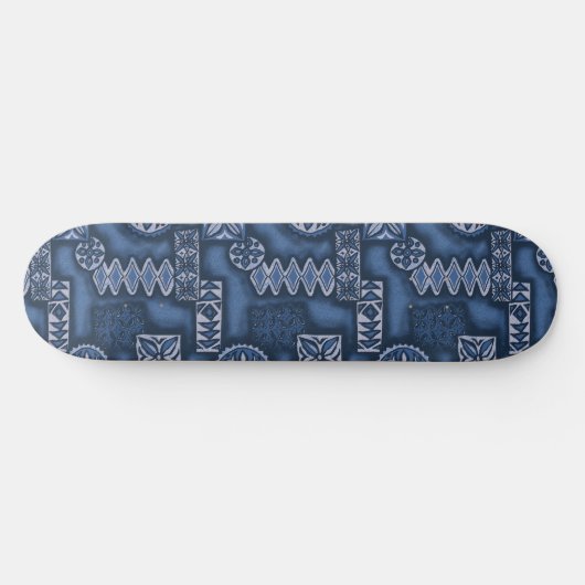 Wave Warrior Hawaiian Tapa Skateboard (Horizontaal)
