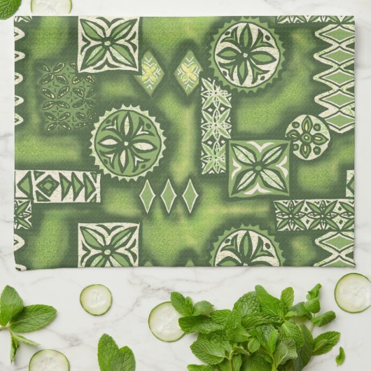 Wave Warrior Hawaiian Tapa Theedoek (Gevouwen)