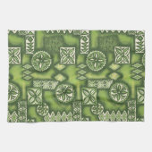 Wave Warrior Hawaiian Tapa Theedoek (Horizontaal)