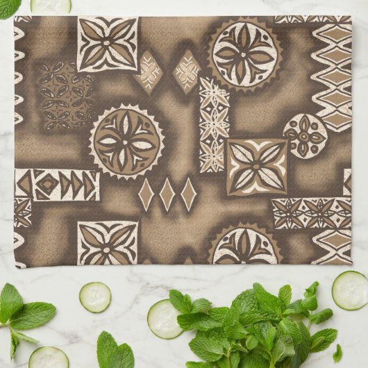 Wave Warrior Hawaiian Tapa Theedoek (Gevouwen)