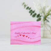 Wave Wavy Red Hearts Roze Valentijn Briefkaarten (Staand voorkant)
