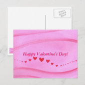 Wave Wavy Red Hearts Roze Valentijn Briefkaarten (Voorkant / Achterkant)