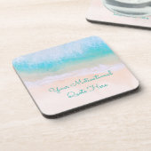 Wave, Zand, Motivatie Beach Quote Bier Onderzetter (Linkerzijde)