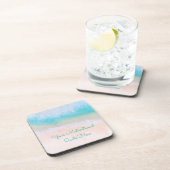 Wave, Zand, Motivatie Beach Quote Bier Onderzetter (Rechterzijde)