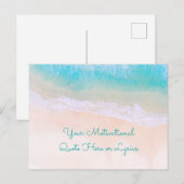Wave, Zand, Motivatie Beach Quote Briefkaart (Voorkant / Achterkant)