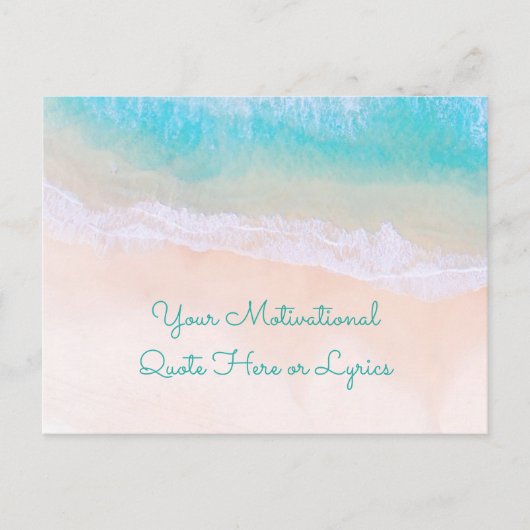 Wave, Zand, Motivatie Beach Quote Briefkaart (Voorkant)