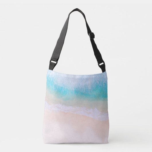 Wave, Zand, Motivatie Beach Quote Crossbody Tas (Voorkant)