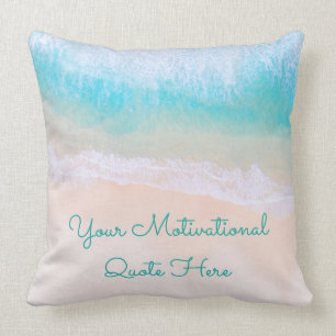 Wave, Zand, Motivatie Beach Quote Kussen