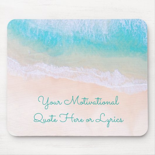 Wave, Zand, Motivatie Beach Quote Muismat (Voorkant)