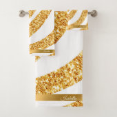 Wave Zee Gold Glitter Boho Popular Collectie Bad Handdoek (Insitu)