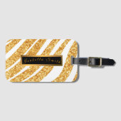 Wave Zee Gold Glitter Boho Popular Collectie Bagagelabel (Voorkant (horizontaal))