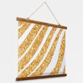 Wave Zee Gold Glitter Boho Popular Collectie Hangend Wandkleed (Gebogen)