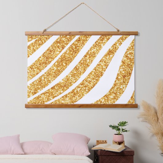 Wave Zee Gold Glitter Boho Popular Collectie Hangend Wandkleed (Slaapkamer)