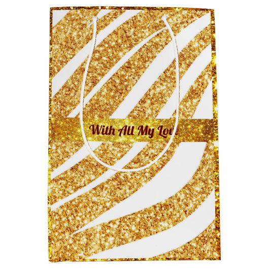 Wave Zee Gold Glitter Boho Popular Collectie Medium Cadeauzakje (Voorkant)