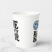 Waveblauw Preppy Glimlach Een Gelukkig Dude Papieren Bekers (Links)