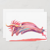 Waved Ballet Dancer Pink Art Feestdagenkaart (Voorkant / Achterkant)