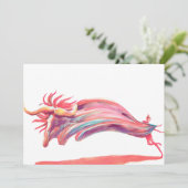 Waved Ballet Dancer Pink Art Feestdagenkaart (Staand voorkant)