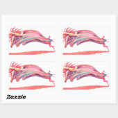 Waved Ballet Dancer Pink Art Rechthoekige Sticker (Vel)