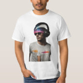 Waveform Beats: Aangepaste DJ Logo T-Shirt Design (Voorkant)