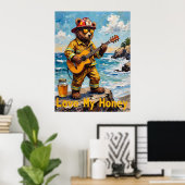 Wavefront Ballad: Beer van het Zee Poster (Thuiskantoor)