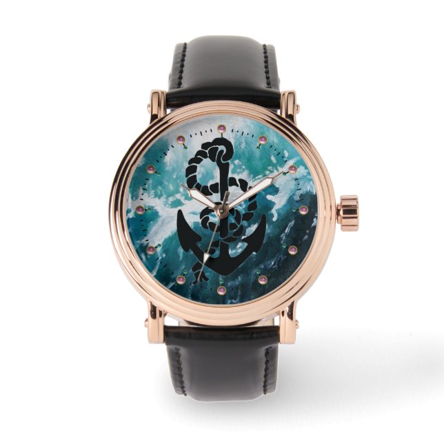 WAVEN VOOR ZEE, ANCHOR EN ROPE HORLOGE (Voorkant)