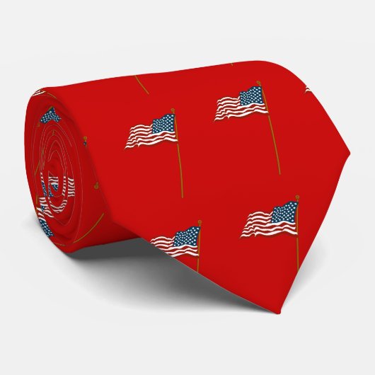 Waver American Flag Red Stropdas (Opgerold)