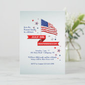 Waver Flag Independence Day Uitnodiging (Staand voorkant)