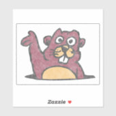 Waver gopher stijl verhit wit sticker (Vel)