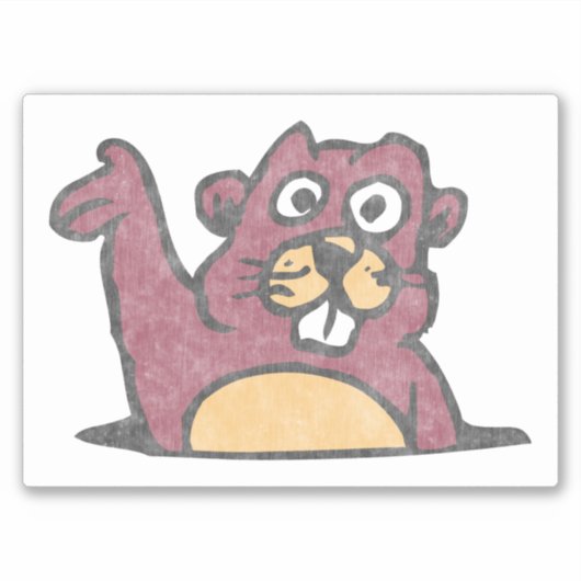 Waver gopher stijl verhit wit sticker (Voorkant)