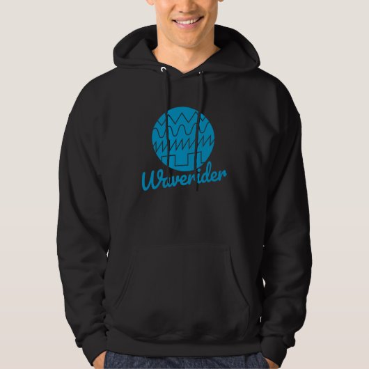 Waverider Synthesizer 80s Synthwave Golfvorm Hoodie (Voorkant)