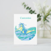 Waveriding Mermaid Thunder_Cove Briefkaart (Staand voorkant)