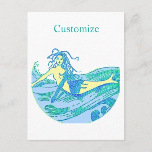 Waveriding Mermaid Thunder_Cove Briefkaart (Voorkant)